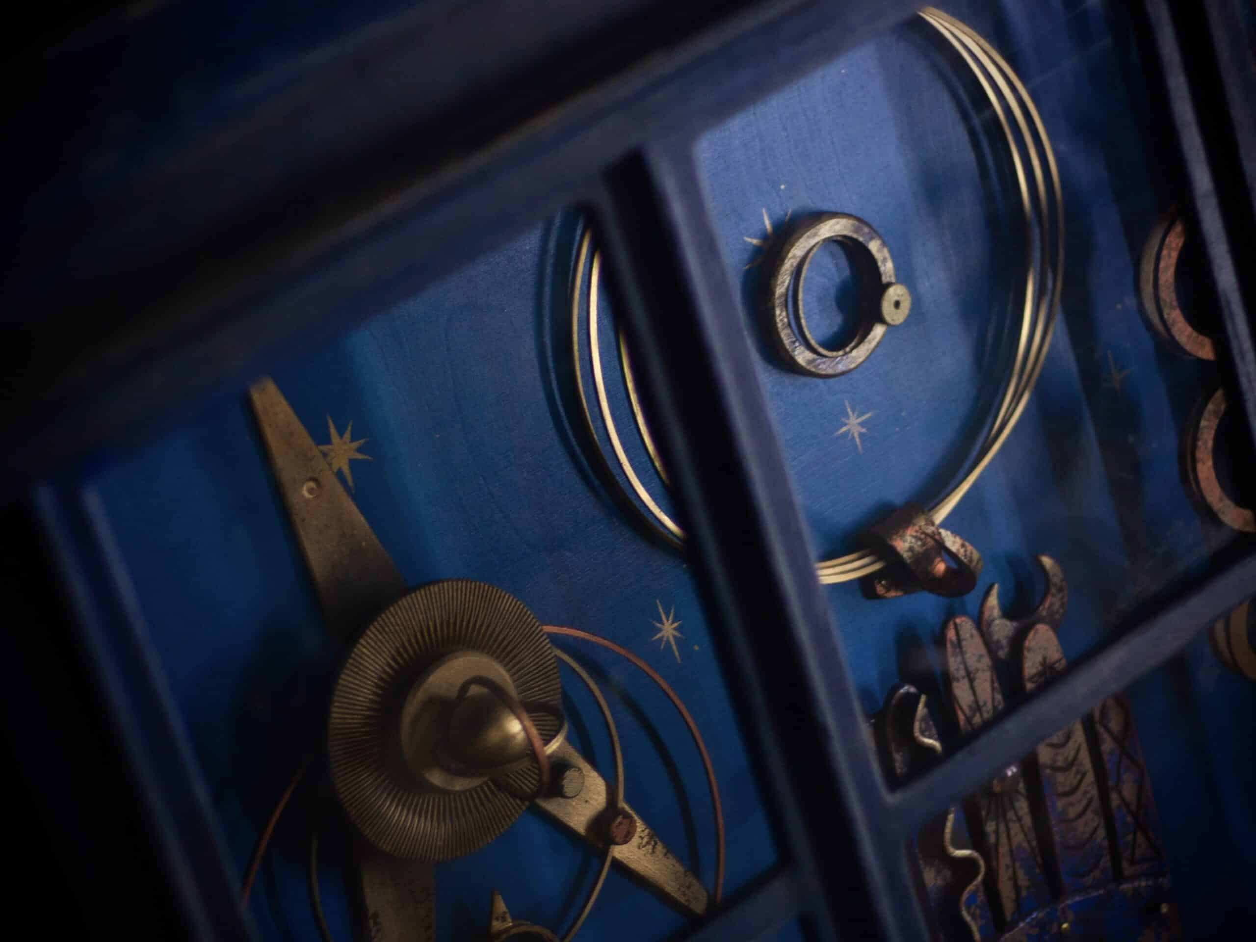 Intricate vintage lock mechanism inside an escape room at Mastermind Bern.